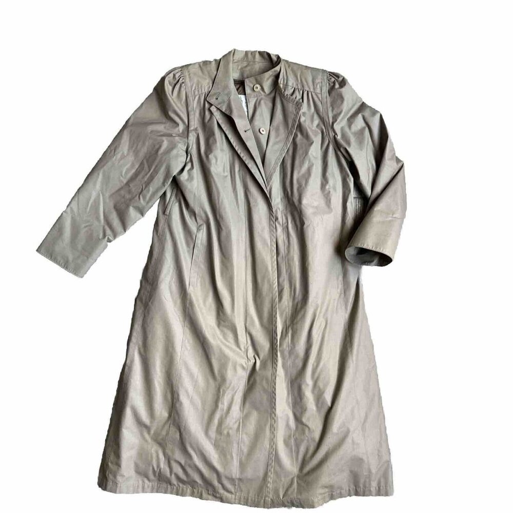 Vintage London Fog Maincoat 16 Reg Tan Trench Coat Removable Liner 60s‎ No Belt